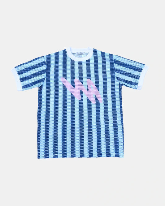 T-shirt Dossard Rayé Wavy Atelier Bleu/Rose