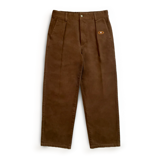 Le pantalon cardo brun Maison Atnav